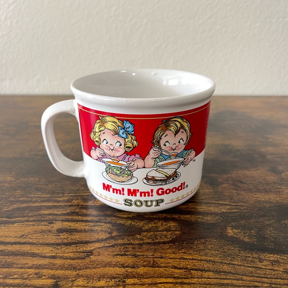 Vintage 1989 Campbell Soup Company M'm! M'm! Good Kids Eating Ceramic Mug Cup